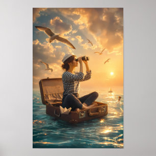 Sunlit Seeker on the Dreaming Sea Poster