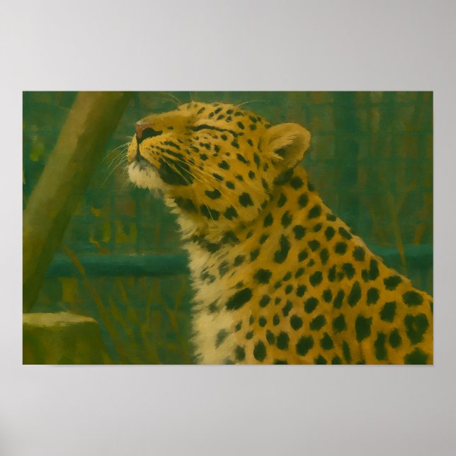 Sunlit Silence – Resting Leopard in Forest Light Poster (Front)
