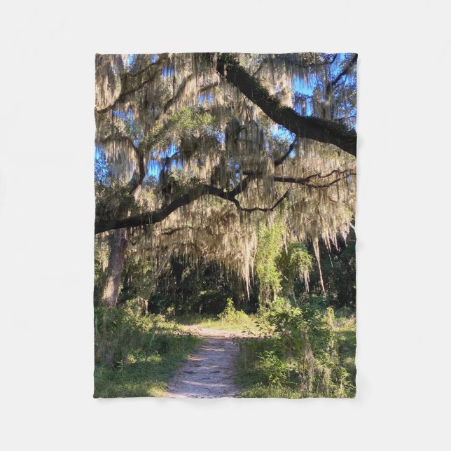 Sunlit Spanish Moss Fleece Blanket (Front)