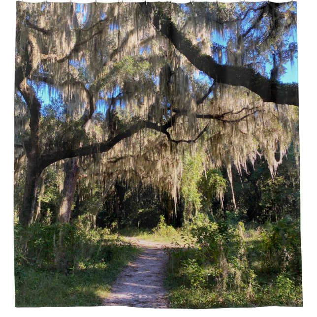 Sunlit Spanish Moss Shower Curtain (Front)