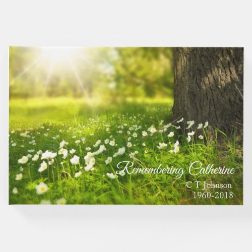 Sunlit Spring Meadow Funeral Condolence
