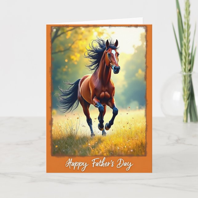 Sunlit Steed Fathers Day Card (Front)