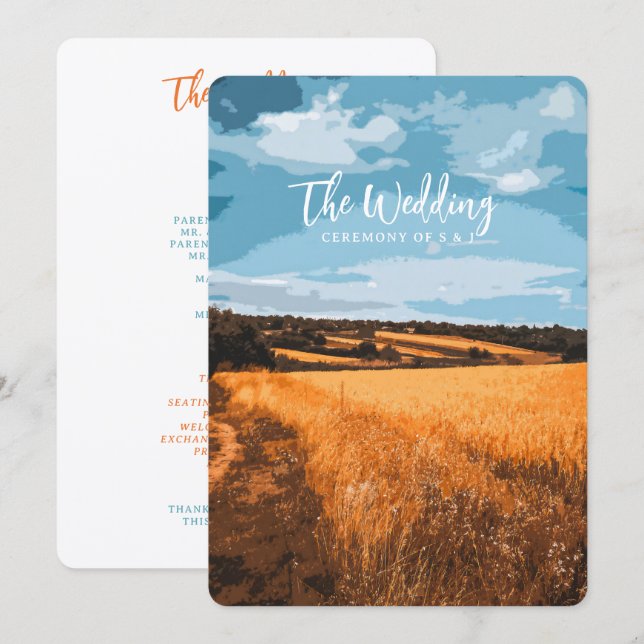 Sunlit Summer Rustic Country Golden Field Nature Program (Front/Back)