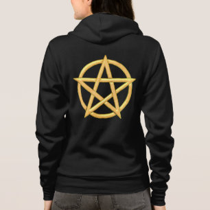 Sunlit Symmetry: A Citrine Pentagram Creation Hoodie