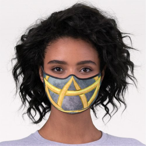 Sunlit Symmetry A Citrine Pentagram Creation Premium Face Mask