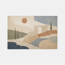 Sunlit Terraces Mediterranean Coastal 6x4 Area Rug