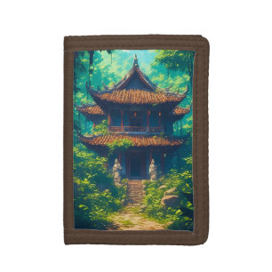 Sunlit Thai House in Lush Jungle Tri-fold Wallet