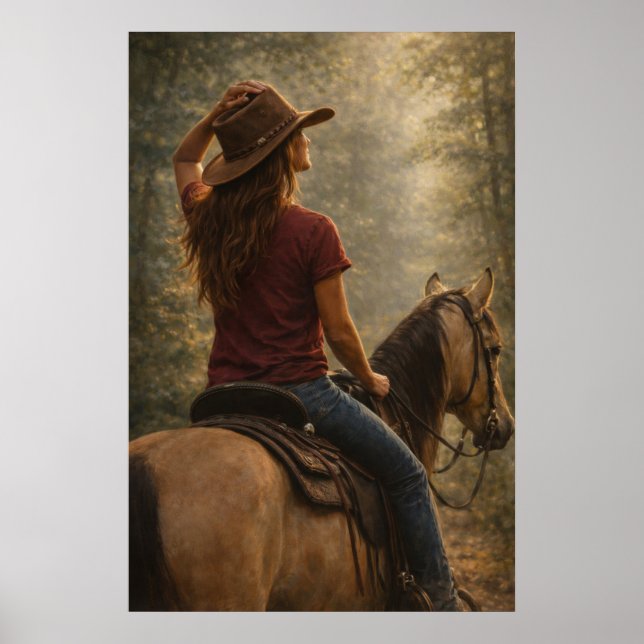 Sunlit Trail | Horse Art | Poster (Front)