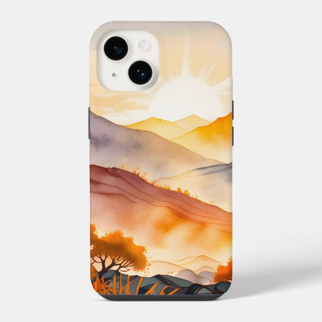 Sunlit Trees and Shadowed Valleys Iphone Case (Back)