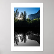 Sunlit Trees Yosemite Reflection Photography