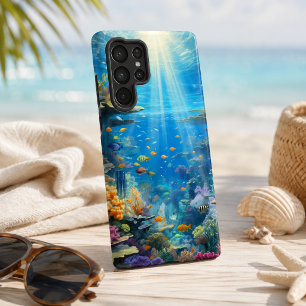 Sunlit Tropical Underwater Coral Reef Samsung Galaxy S22 Ultra Case