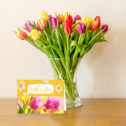 Sunlit Tulips Mothers Day  Thank You Card