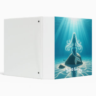 Sunlit, underwater mermaid 3 ring binder