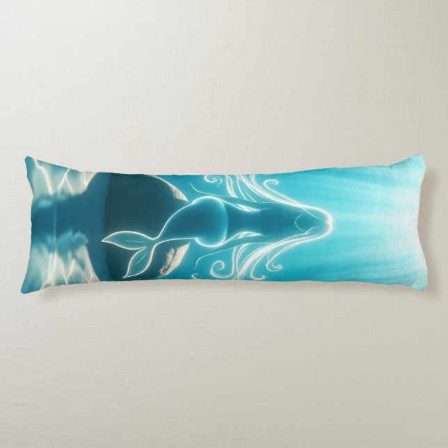 Sunlit, underwater mermaid body pillow (Front)