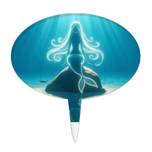 Sunlit, underwater mermaid cake topper