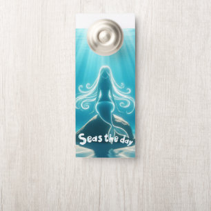 Sunlit, underwater mermaid door hanger