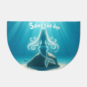 Sunlit, underwater mermaid doormat