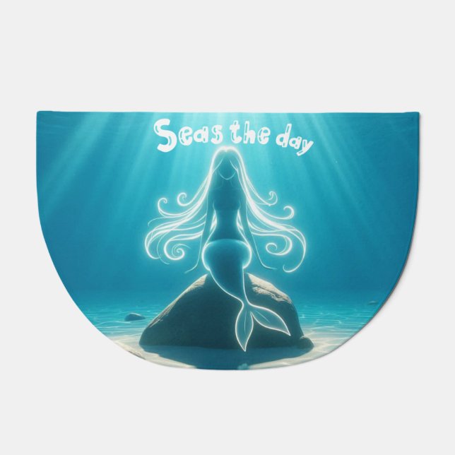 Sunlit, underwater mermaid doormat (Front)