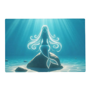 Sunlit, underwater mermaid placemat
