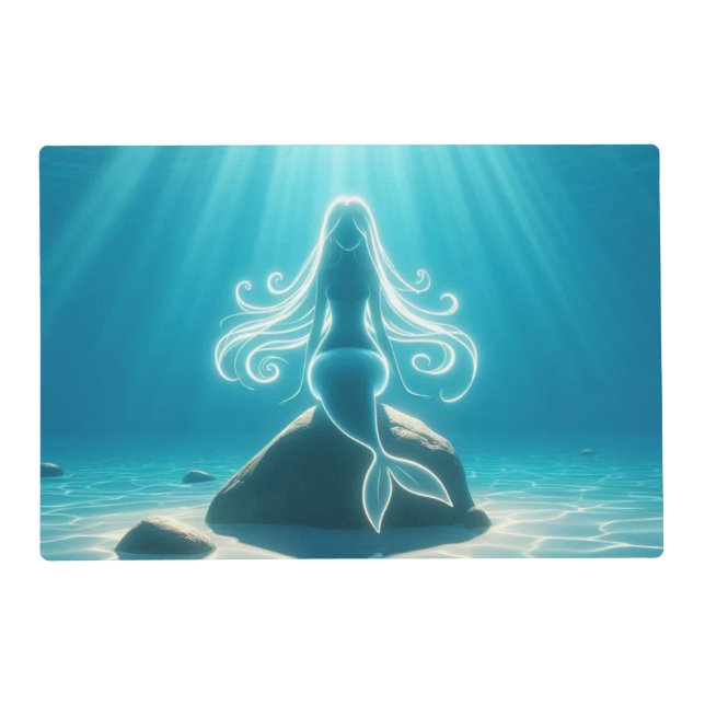 Sunlit, underwater mermaid placemat (Front)