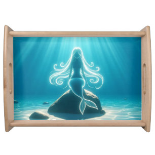 Sunlit, underwater mermaid serving tray