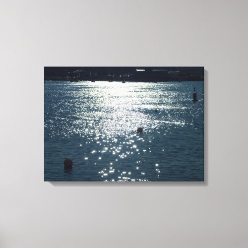 Sunlit water Cardiff Bay Canvas Print