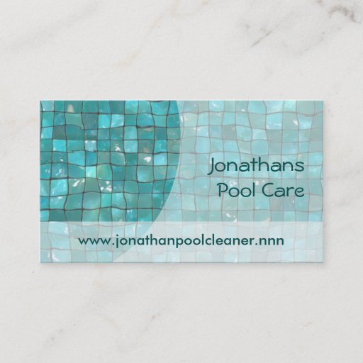 Customizable Swimming pool tiles business card template