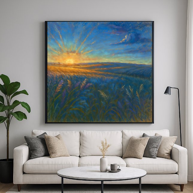 Sunlit Wheat Field - Pastel Impressionism Style Poster (Creator Uploaded)