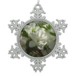 Sunlit White Azaleas Beautiful Spring Flowers Snowflake Pewter Christmas Ornament