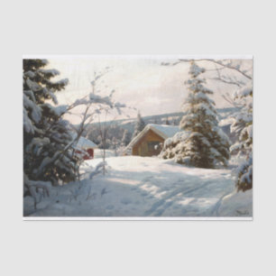 Sunlit winter landscape by Peder Mork Monsted Tissue Paper