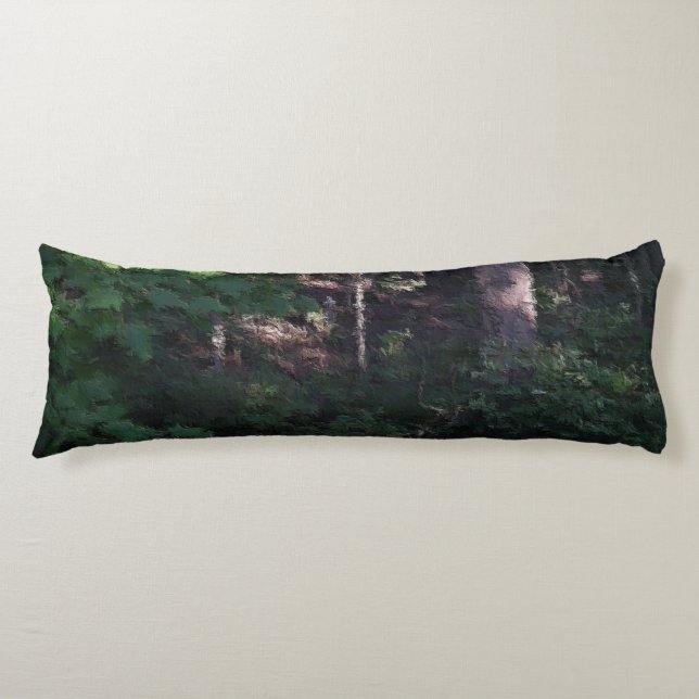 Sunlit Woods Camouflage Body Pillow (Front)