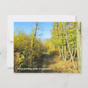 Sunlit Woods in Autumn - Personalized Postcard