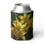 Sunlit Yellow Orchids Floral Can Cooler