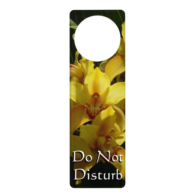 Sunlit Yellow Orchids Floral Door Hanger (Front)