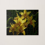 Sunlit Yellow Orchids Floral Jigsaw Puzzle