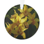Sunlit Yellow Orchids Floral Ornament