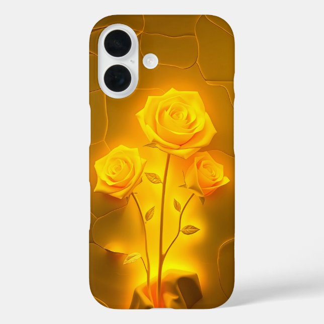 Sunlit Yellow Roses Glow iPhone Case (Back)