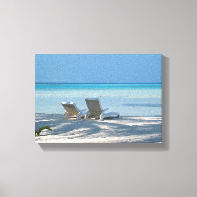 Sunloungers Canvas Print (Front)
