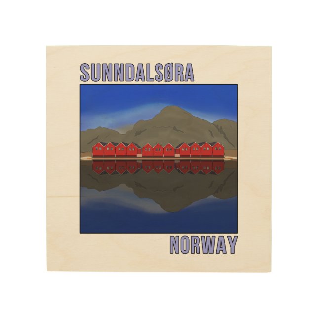 Sunndalsora Norway Scandinavian Wood Wall Art (Front)