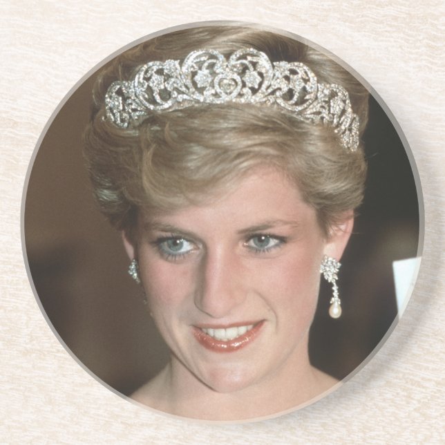 Sunning! HRH Princess of Wales Sandstone Coaster (Front)