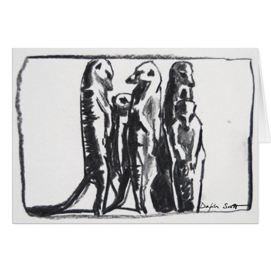 Sunning meerkats - Card (Front Horizontal)