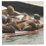 Sunning Sea Lions in San Francisco Cloth Napkin