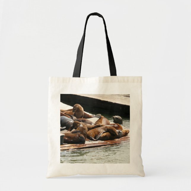 Sunning Sea Lions in San Francisco Tote Bag (Front)