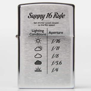 Sunny 16 rule zippo lighter