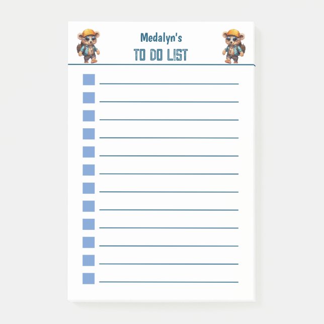 Sunny Adventures with Beachy Bear - Ready for Fun Post-it Notes (Front)