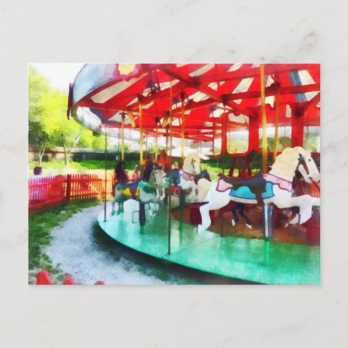 Sunny Afternoon on the Carousel Postcard