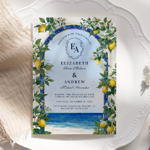 Sunny Amalfi Lemon Grove Wedding Invitation