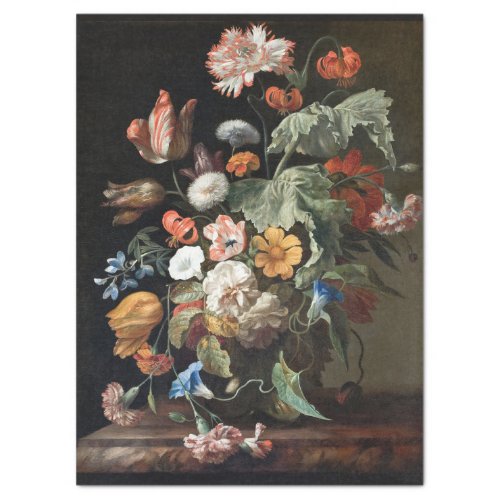 SUNNY ANTIQUE FLORAL PAINTING BY RUYSCH TISSUE PAPER