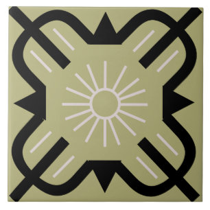Sunny Art deco pattern Ceramic Tile