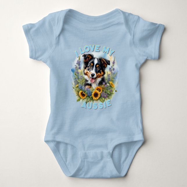 Sunny Aussie Meadow - Customizable Baby Bodysuit (Front)
